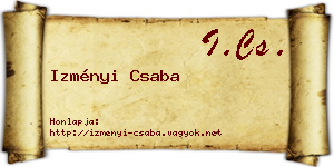 Izményi Csaba névjegykártya